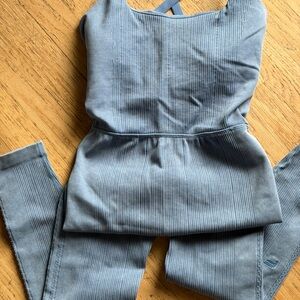 Fabletics Blue Ribbed Jumpsuit
